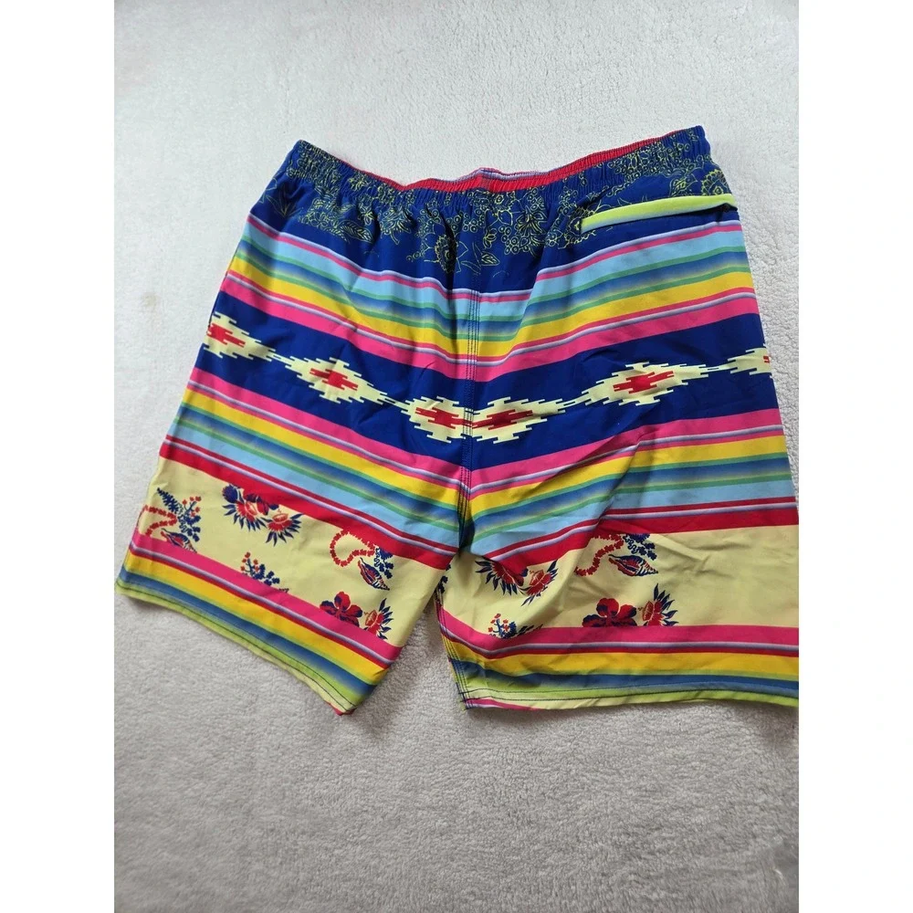 Toes on the Nose Mens XL Board Shorts Striped Floral Southwestern Swim Trunks